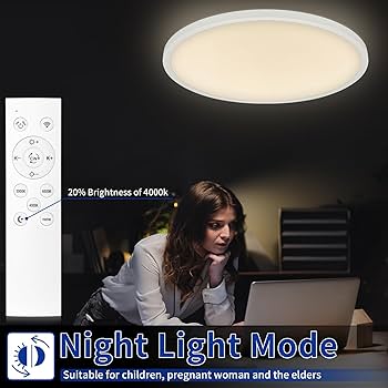 【あいさ】Glow LED-ceiling light Glowall 24 Inch Led Ceiling Light Fixture, Ultra Thin Flush